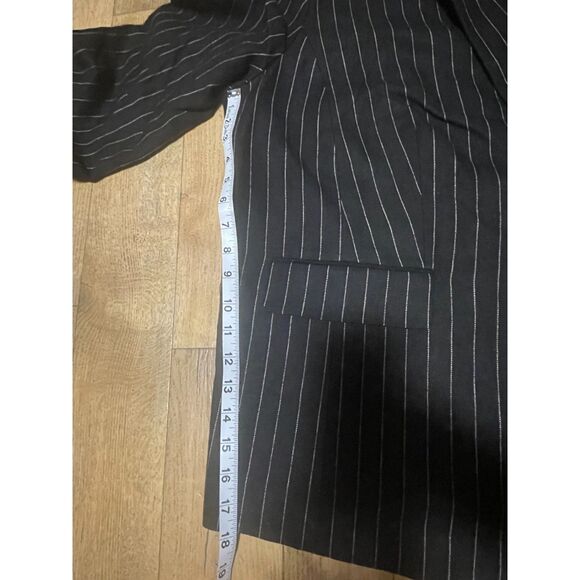 Lauren Ralph Lauren 22W Black Pinstripe Linen Blazer NWT $265 Career Jacket - Picture 12 of 12